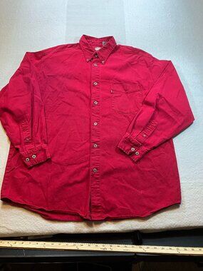 Levi’s Mens Large Red Long Sleeve Button Down Shirt Red Tab W/ Pockets
